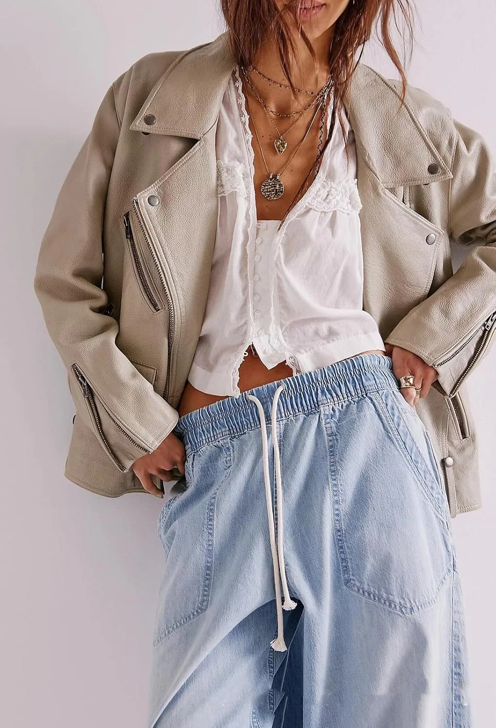 Женские джинсы-клеш с завязкой, Barrel Jeans — фото 3