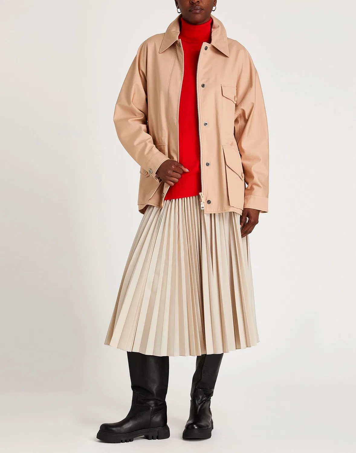 Женское пальто-парка хлопковое Burberry, бежевый — фото 2