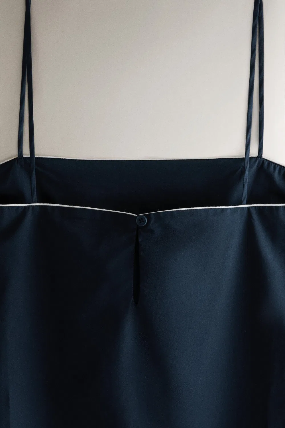 Хлопковый топ на бретелях с кантом ZARA, Navy blue — фото 4