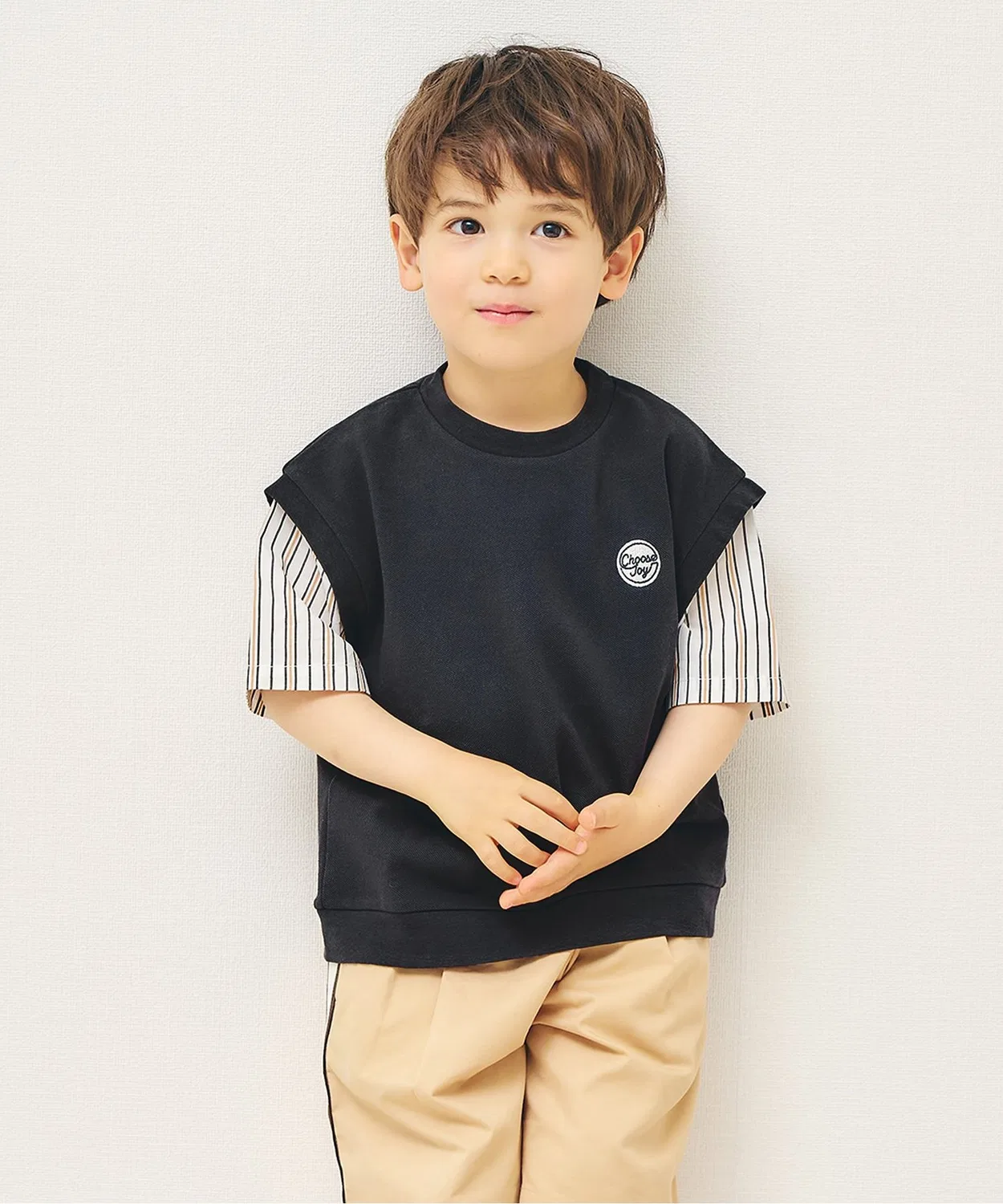 Детская футболка с длинным рукавом модель Best Layered Docking Top, apres les cours, Stripe