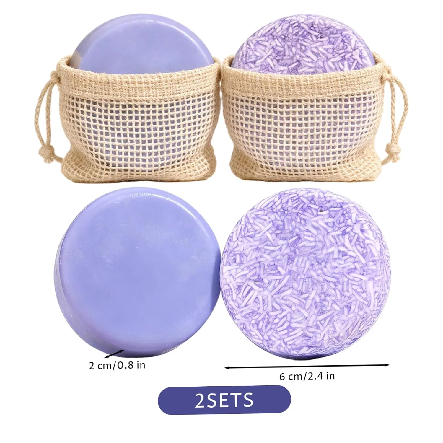 Набор шампуня и кондиционера Blueberry Fields, 4 бруска, 350 г, Purple Elyebxj — фото 3