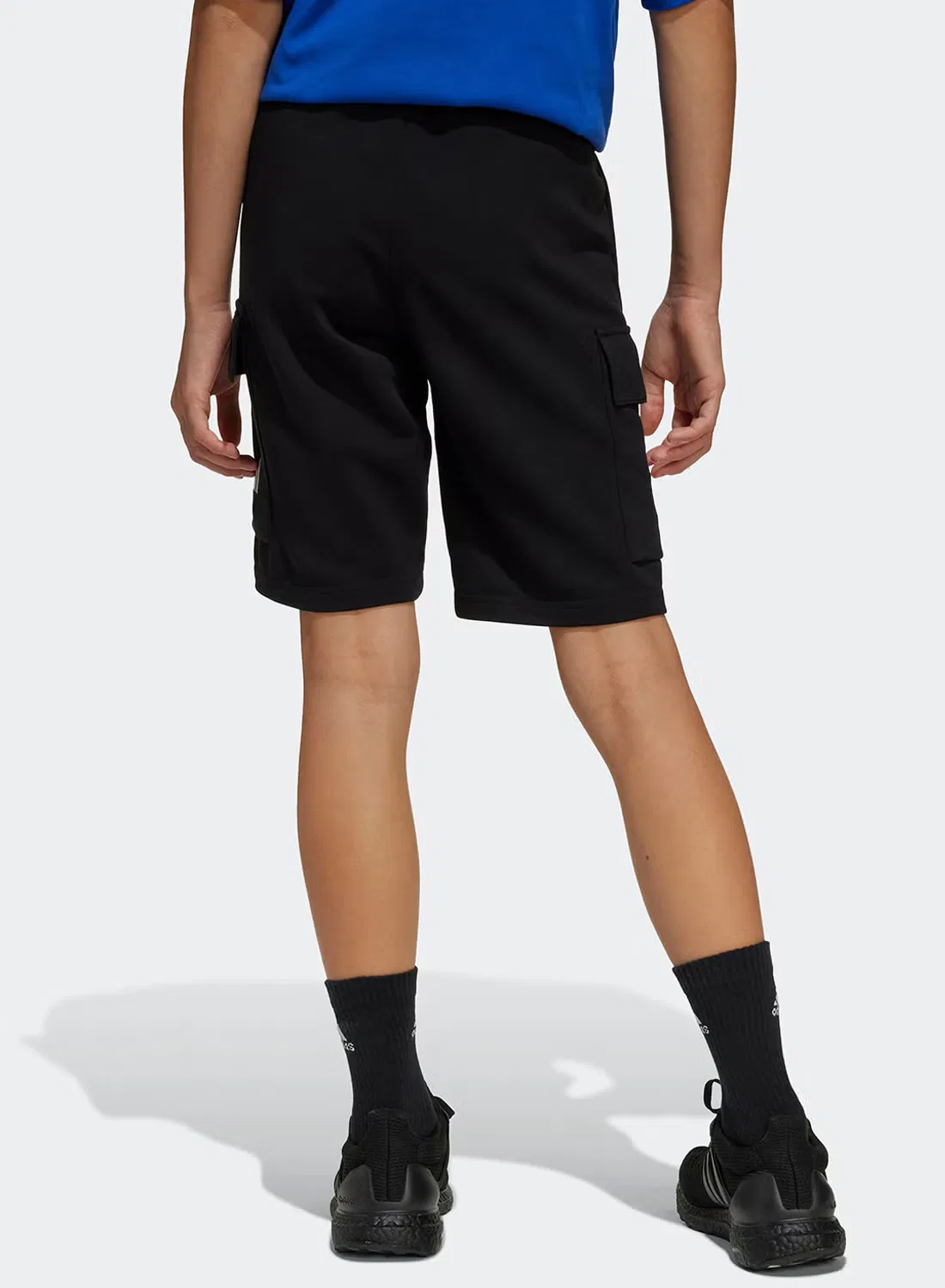 Шорты карго с мягкой футеровой тканью Youth Essential Cargo Adidas, черный — фото 2