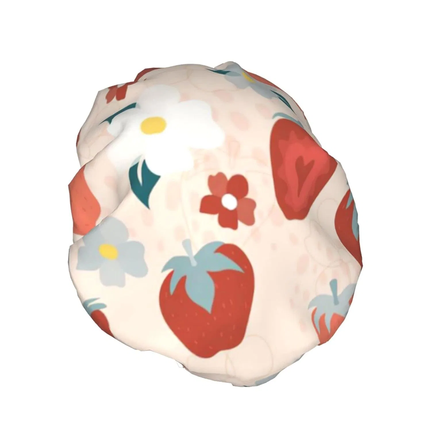 Шапочка для душа Double Layer Waterproof PanaRL, Strawberry White Flowers on Pink — фото 2