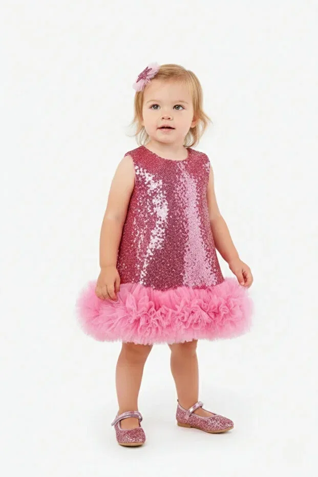 Детское платье для девочек с пайетками Dakota Le Mabelle, Fuchsia
