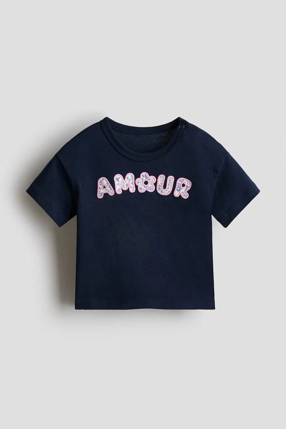 Хлопковая футболка H&M, Marineblau/Amour
