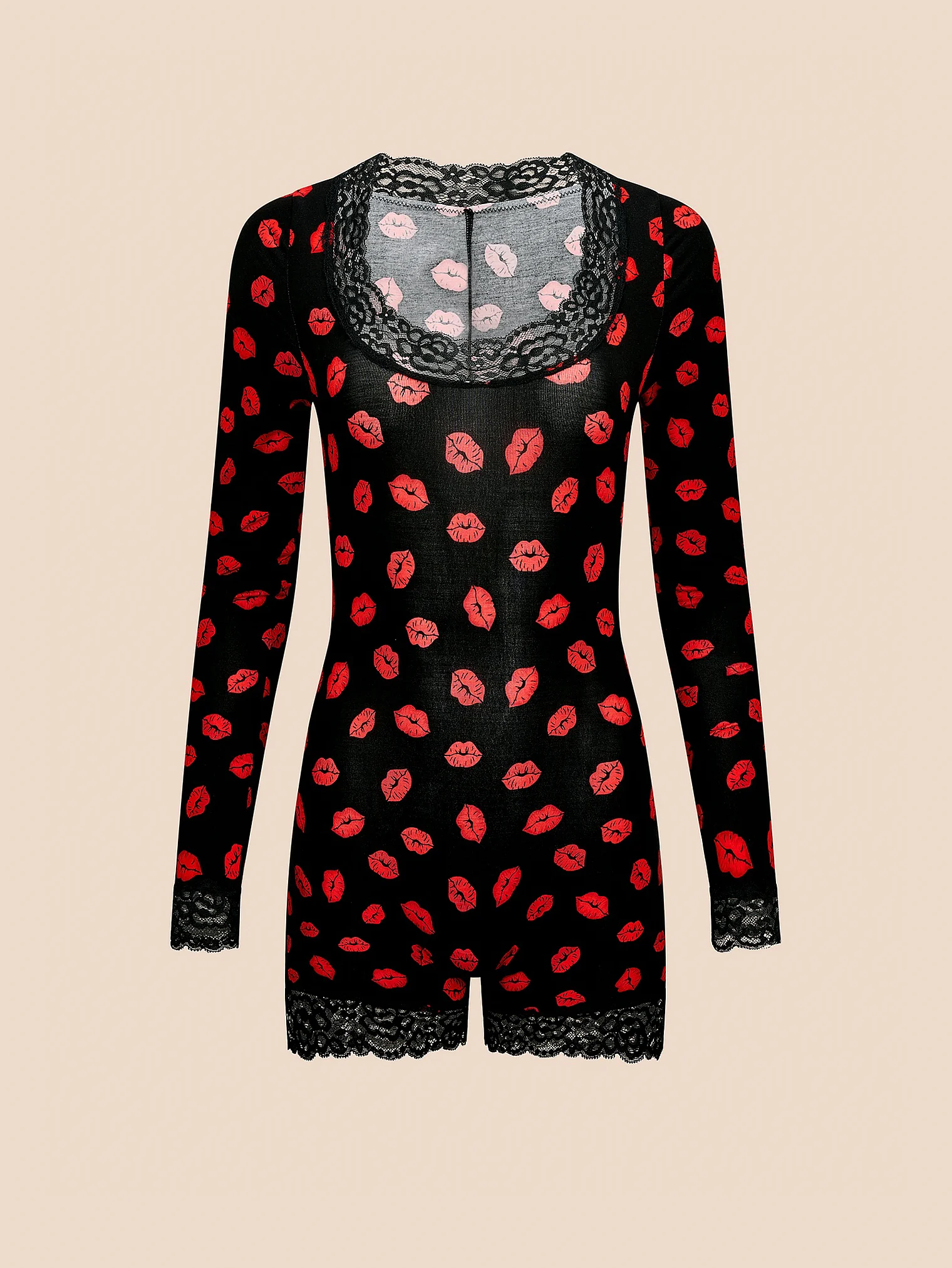 

Комбинезон Victoria's Secret Abbi Sleep, черный/красный