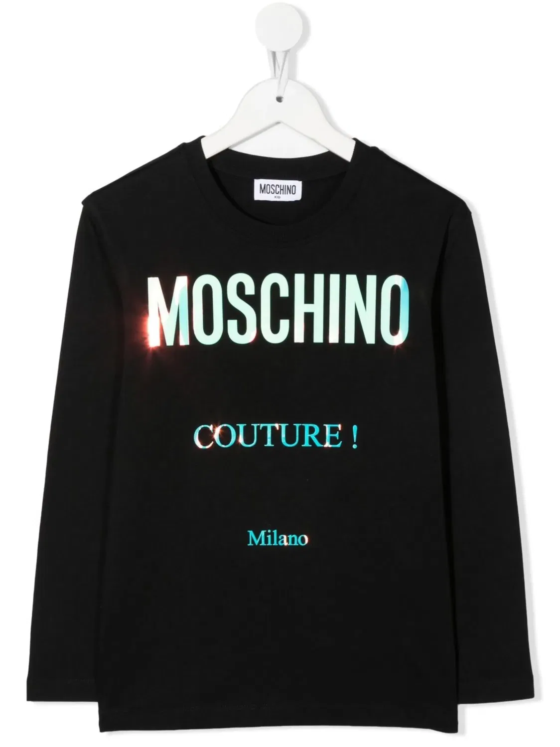 Футболка с длинным рукавом и логотипом Moschino, черный