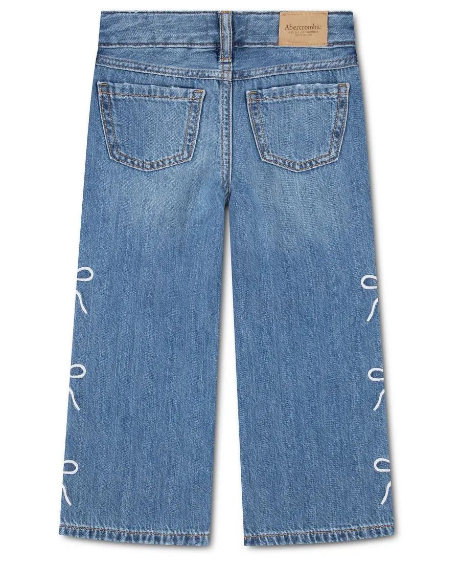 Джинсы свободного кроя с бантами по бокам abercrombie kids, Finesse Blue — фото 2