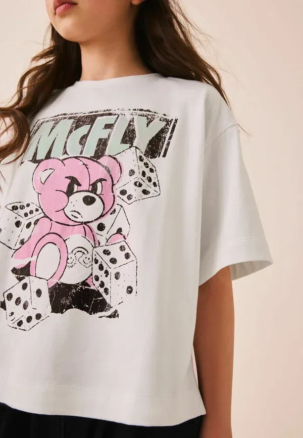 Футболка хлопковая Regular fit - mcfly oversized boxy graphic t-shirt, Next, белый — фото 3