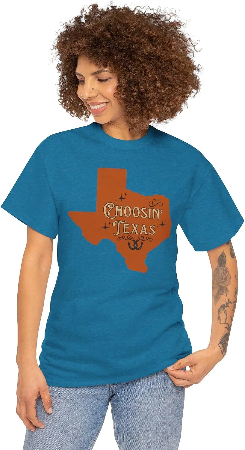 Женская футболка с принтом Choosin' Texas Country Music State Cowgirl Rodeo Ella Tee Shirt Riley Two Stepping, Antique Sapphire — фото 2