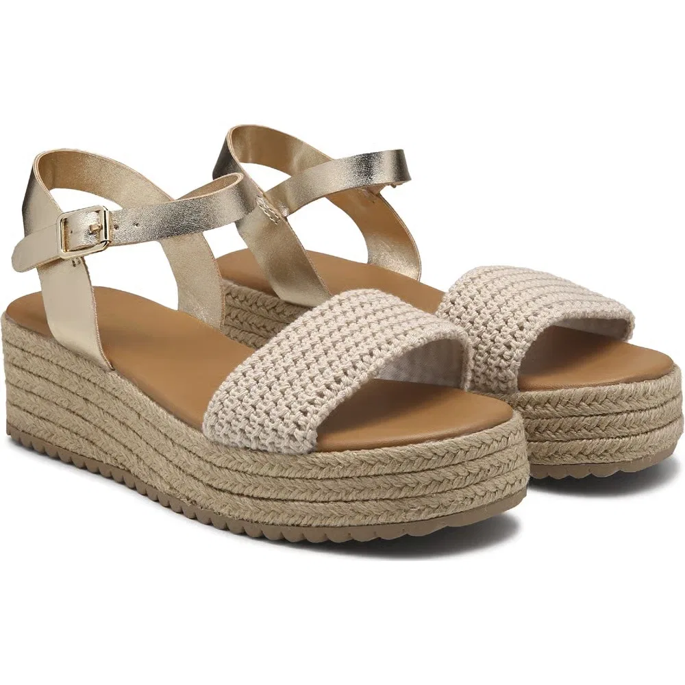 Детские сандалии на танкетке J-Reefy Steve Madden, Natural/Gold