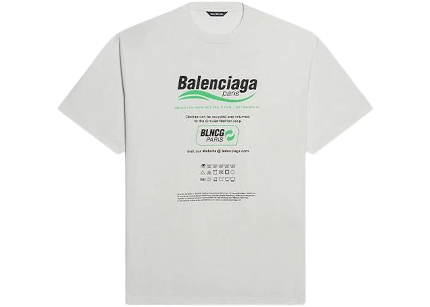 Мужская футболка с принтом Balenciaga Dry Cleaning Boxy Logo Tee, White