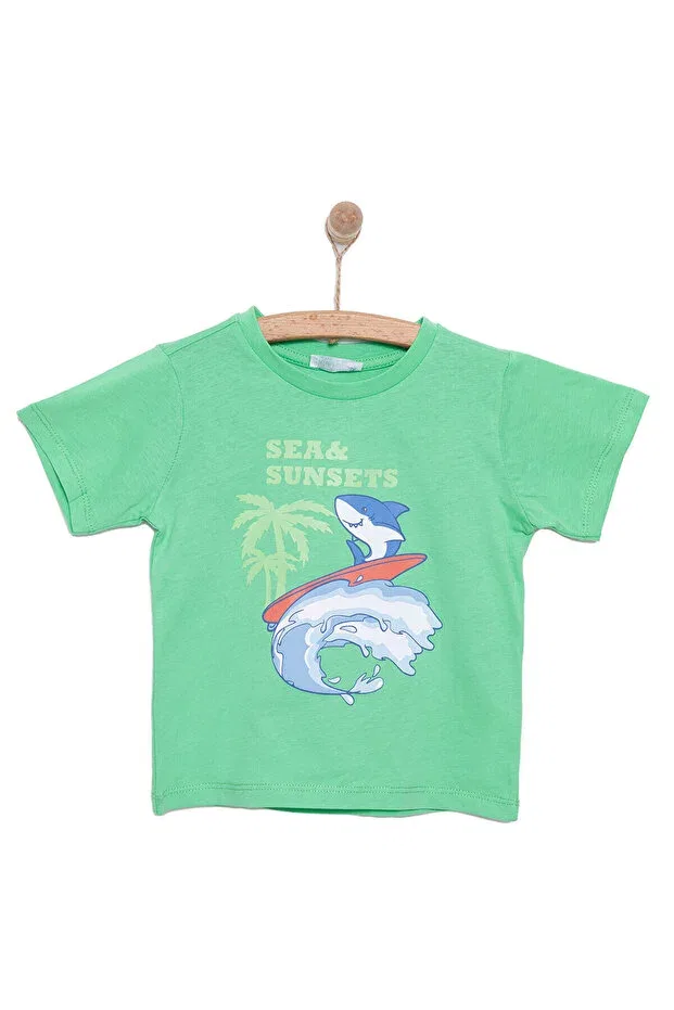 Детская футболка для мальчиков хлопковая с принтом Hellobaby Ebebek Hello Baby, Green
