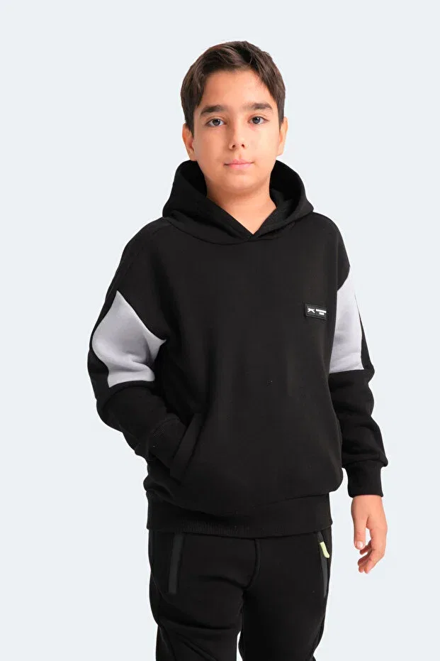 Детский комплект свитшотов для мальчиков цветной блок Slazenger, Black/Gray - Gray/Black — фото 4