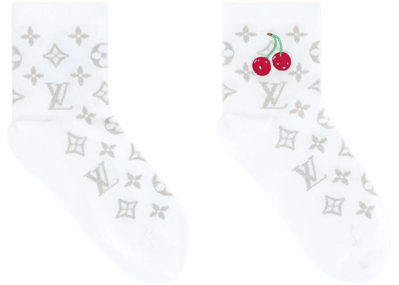 Унисекс носки Louis Vuitton x Takashi Murakami Monogram Cherry, White