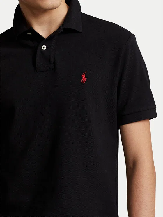 Поло slim fit Core Replen Polo Ralph Lauren, черный — фото 4