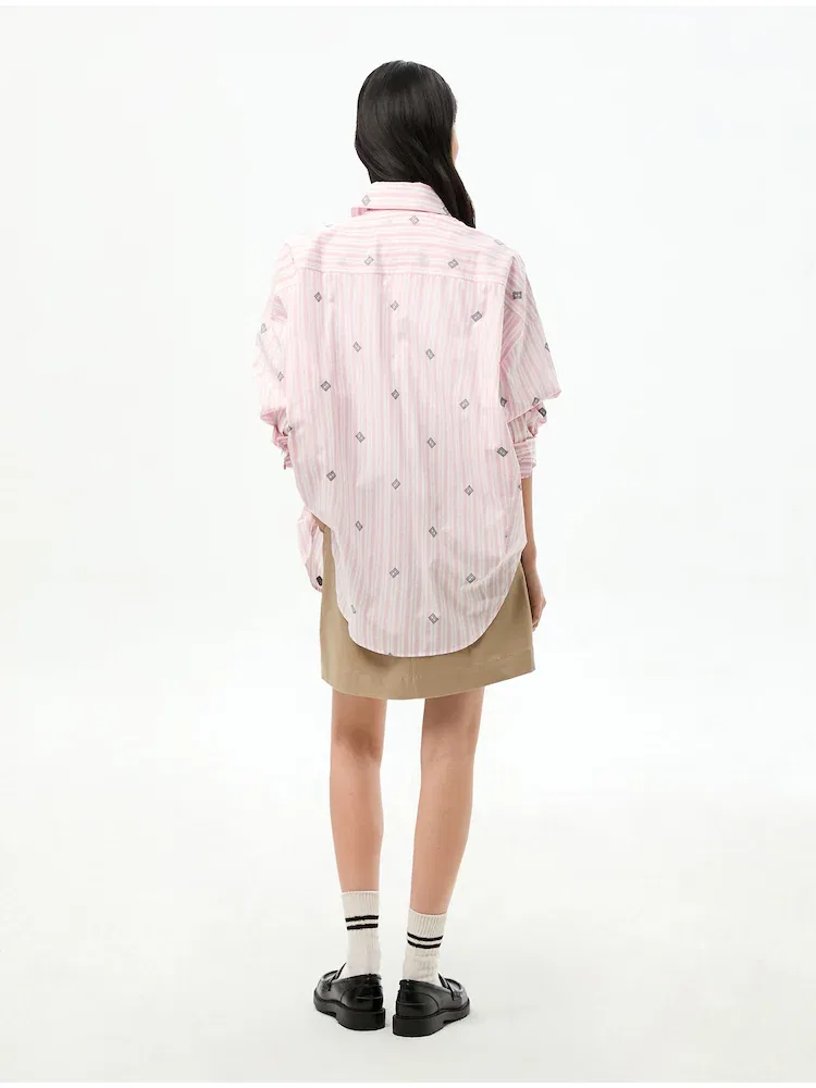 Рубашка с полосками, свободный крой TOMMY HILFIGER, Light Pink — фото 3