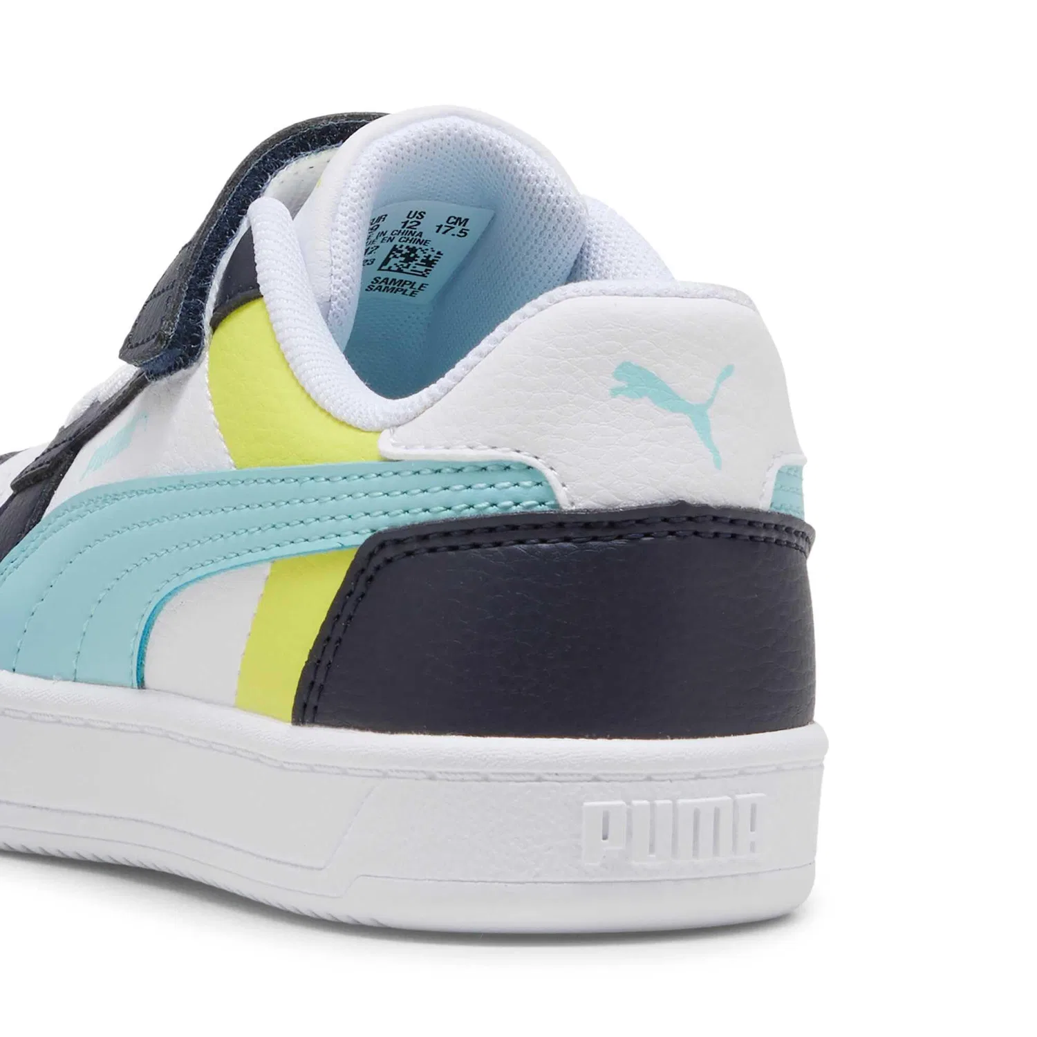 Детские кроссовки для мальчиков с принтом Caven Velcro Pre-school PUMA, 2 0 Block White Safe Lake New Navy — фото 2