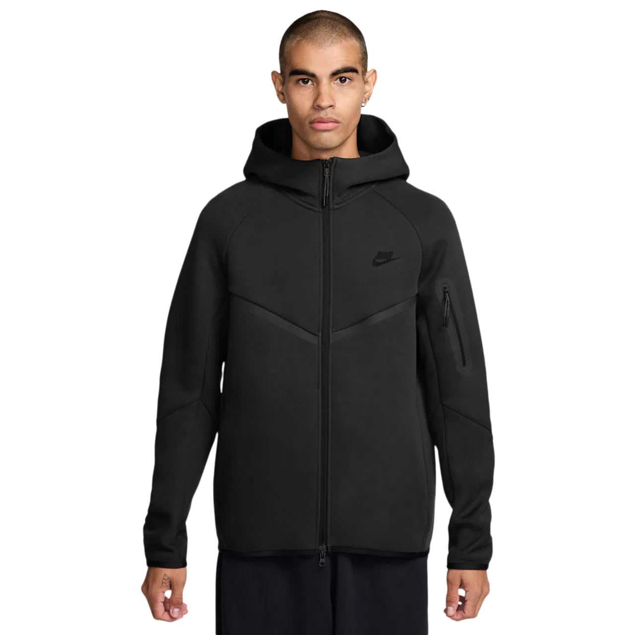 Мужское худи с капюшоном Tech Fleece Full-Zip Windrunner Nike, черный