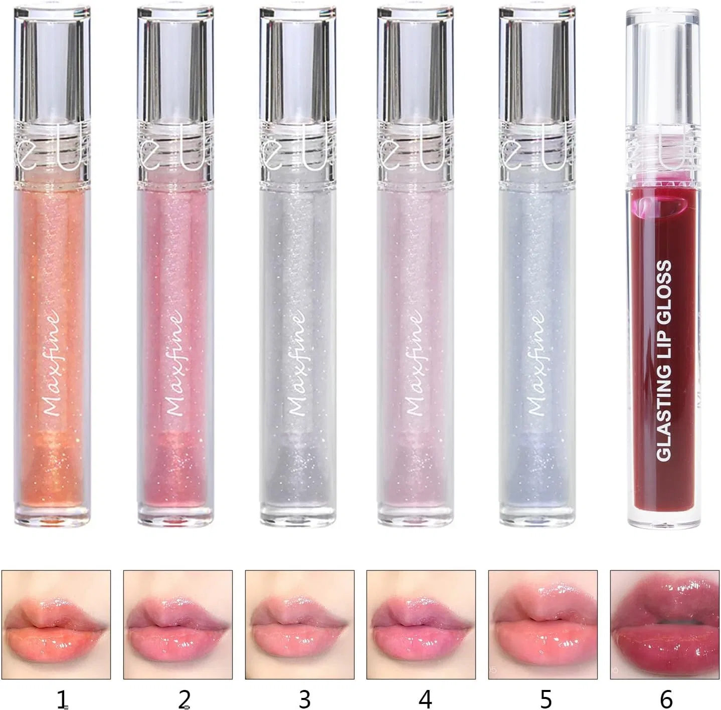 Блеск для губ Never Fall Off Shiny Glitter Moisturizing Lip Gloss Clear Glossy Finish Long Lasting — фото 2