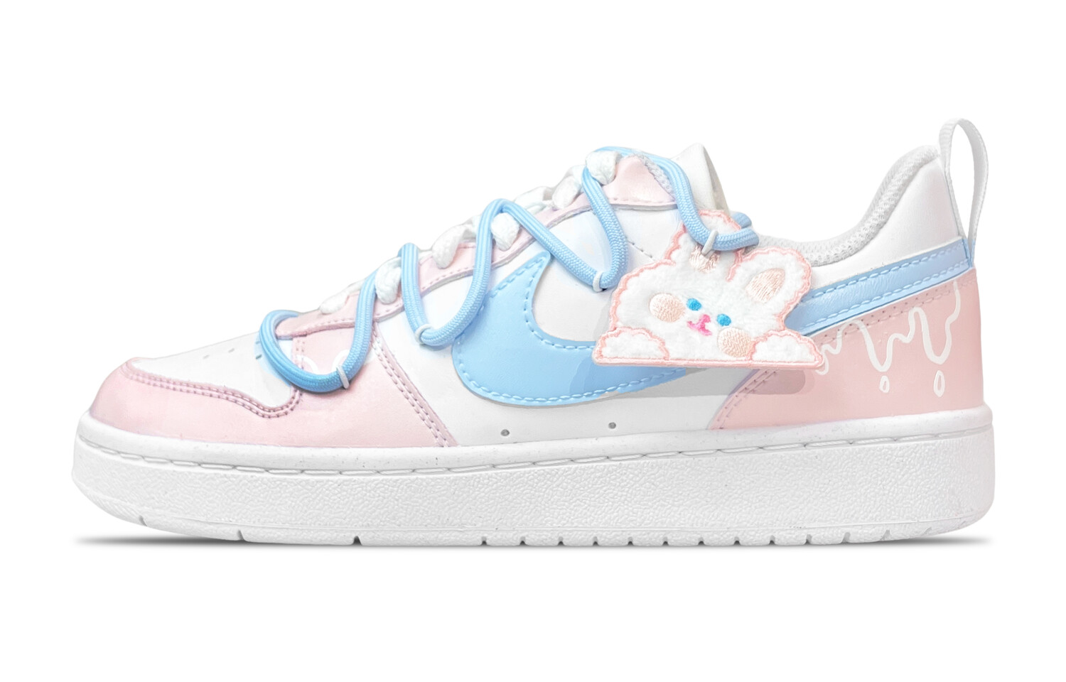 

Кроссовки Nike Court Borough Skateboarding Shoes Women's Low-top Blue/pink/white, розовый