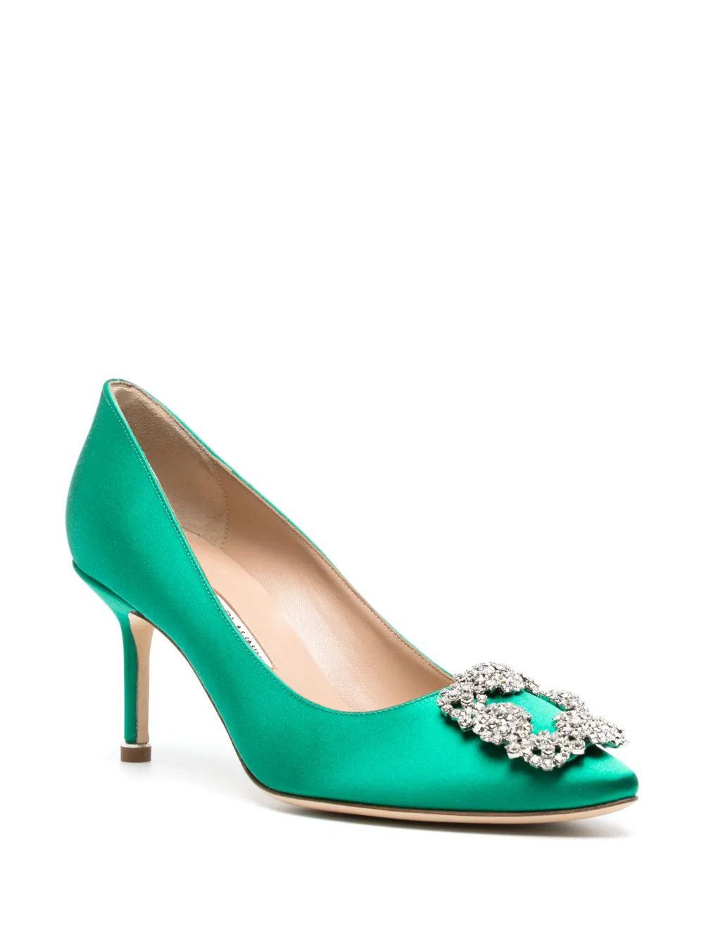 Туфли Hangisi 70 с кристаллами Manolo Blahnik, зеленый — фото 2