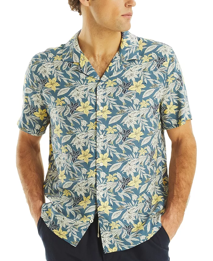 

Мужская цветочная рубашка на пуговицах Camp Shirt Nautica, синий