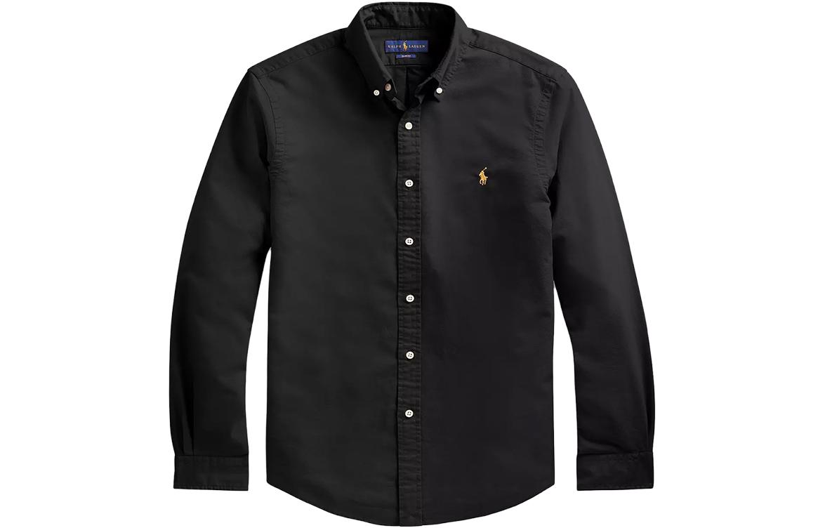 Рубашка с длинным рукавом с вышивкой Pony Polo Ralph Lauren, черный — фото 3