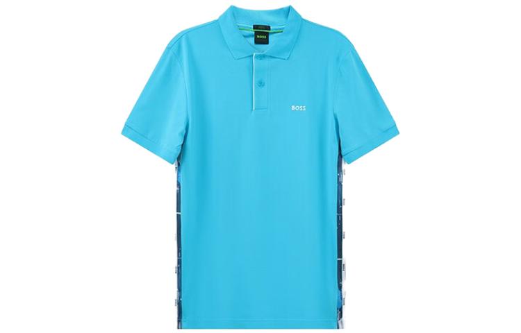 

HUGO BOSS Рубашка-поло мужская небесно-голубая