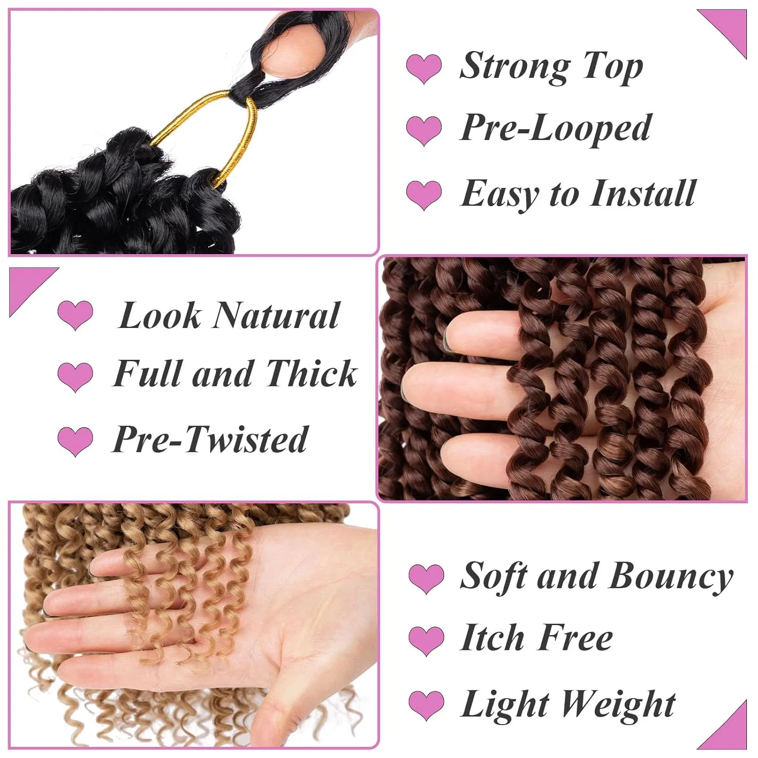 Искусственные волосы для плетения Passion Twist Crochet Hair 22 дюйма Samtress, #53 — фото 3