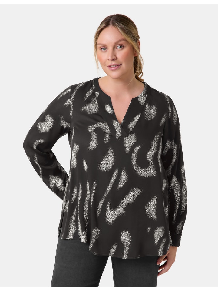 

Блуза SAMOON Bluse Langarm, цвет Black gemustert