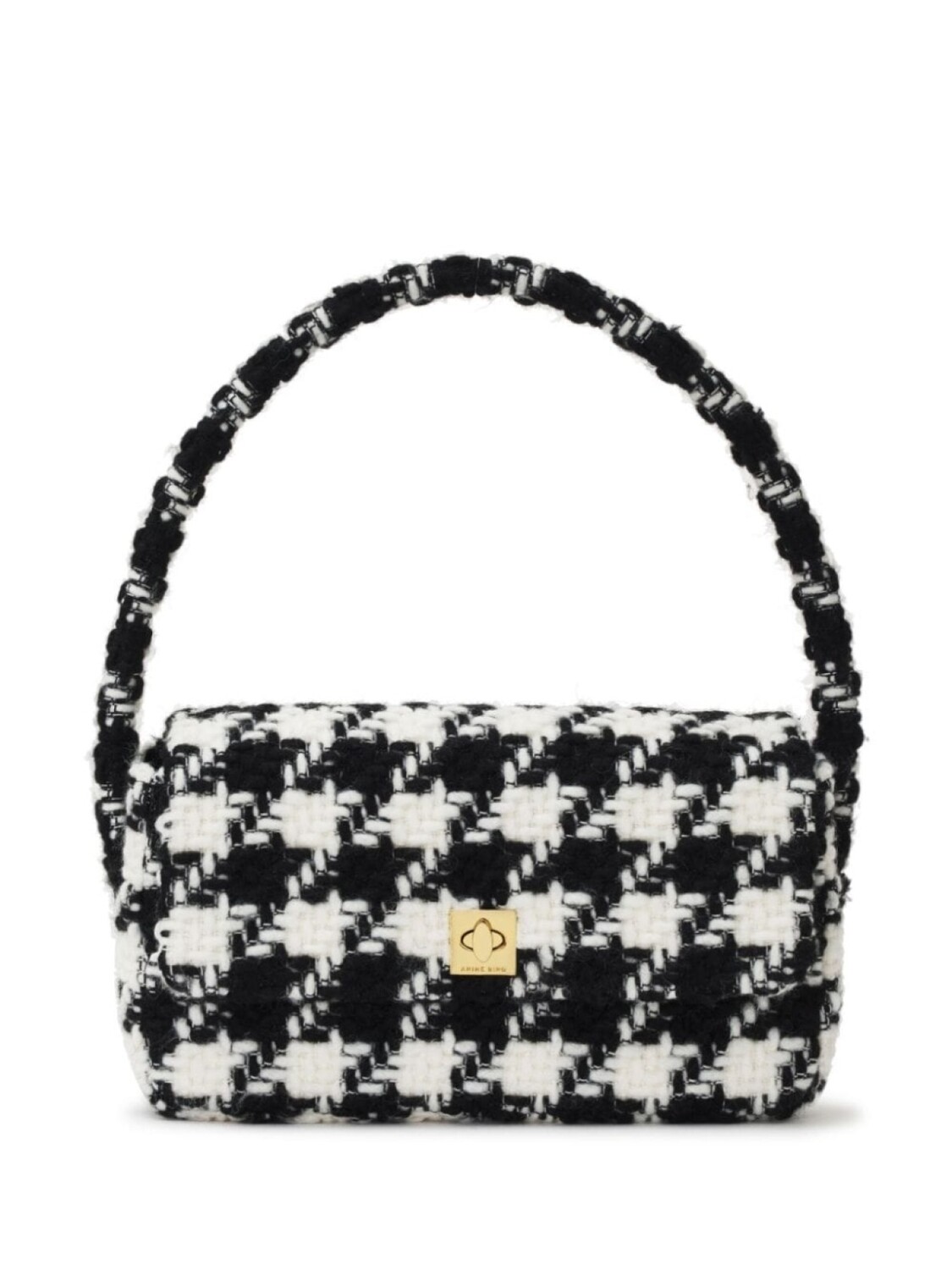 

ANINE BING Nico houndstooth-pattern shoulder bag, черный