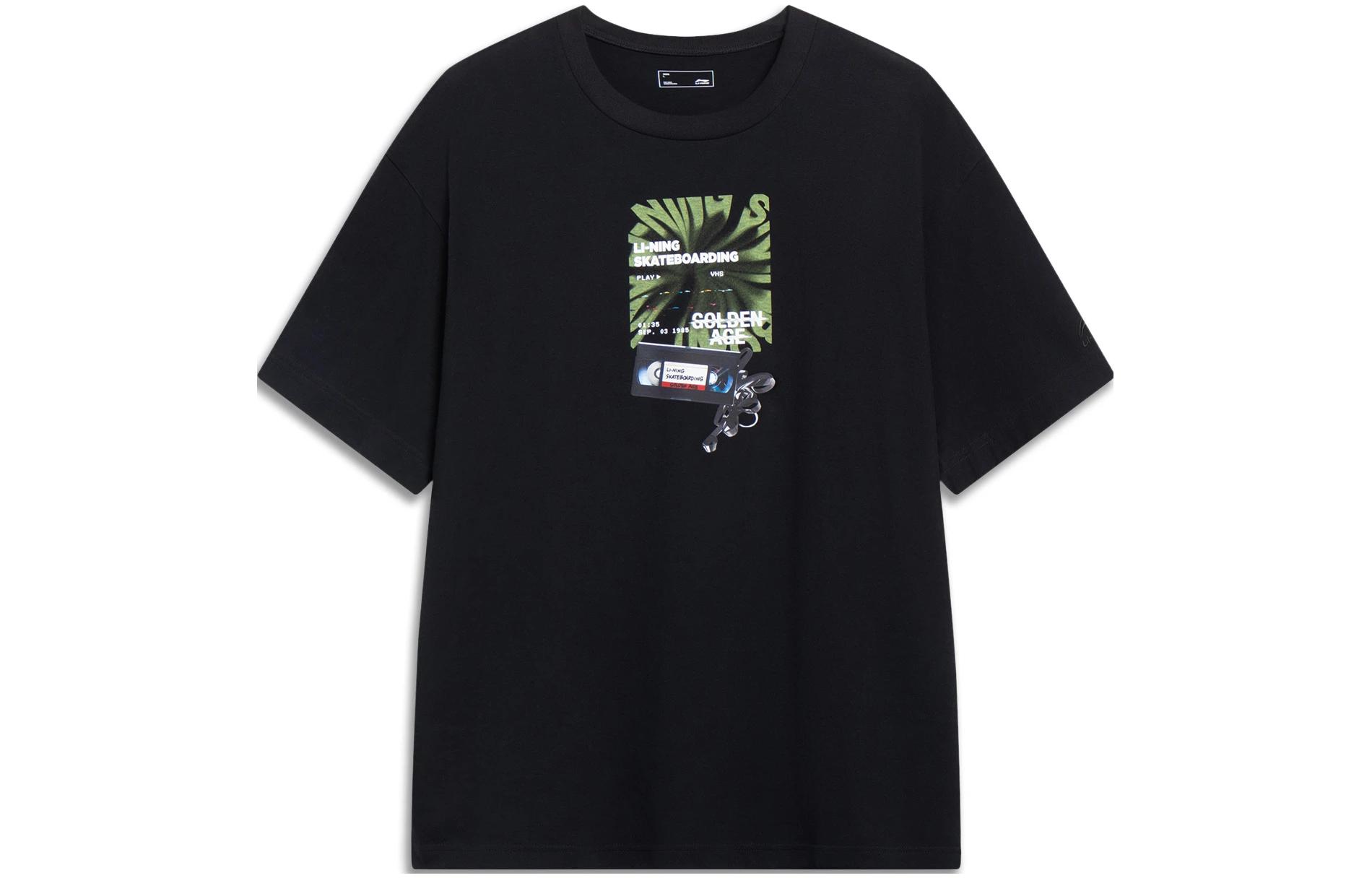 

LiNing Футболка унисекс черная, Черный, LiNing Футболка унисекс черная