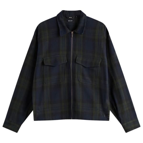 

Рубашка-куртка в клетку из сетчатой ткани Beams, темно-синий