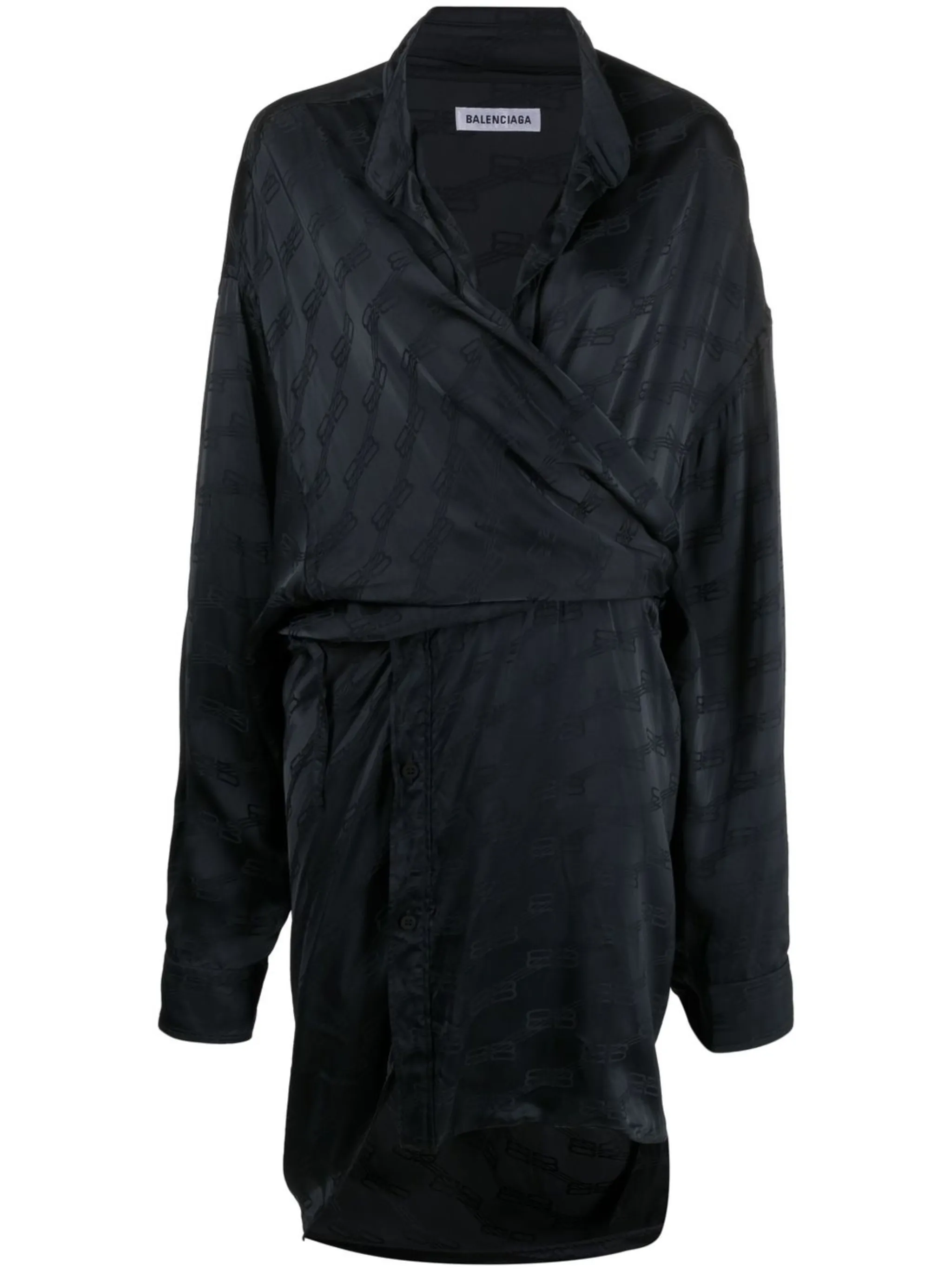 

Платье с запахом и монограммой BB Balenciaga, серый