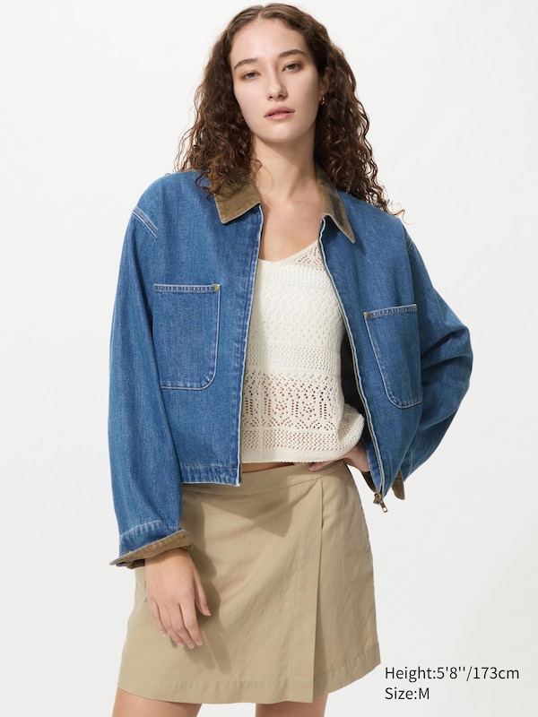 

Короткая куртка на молнии Uniqlo, 65 blue