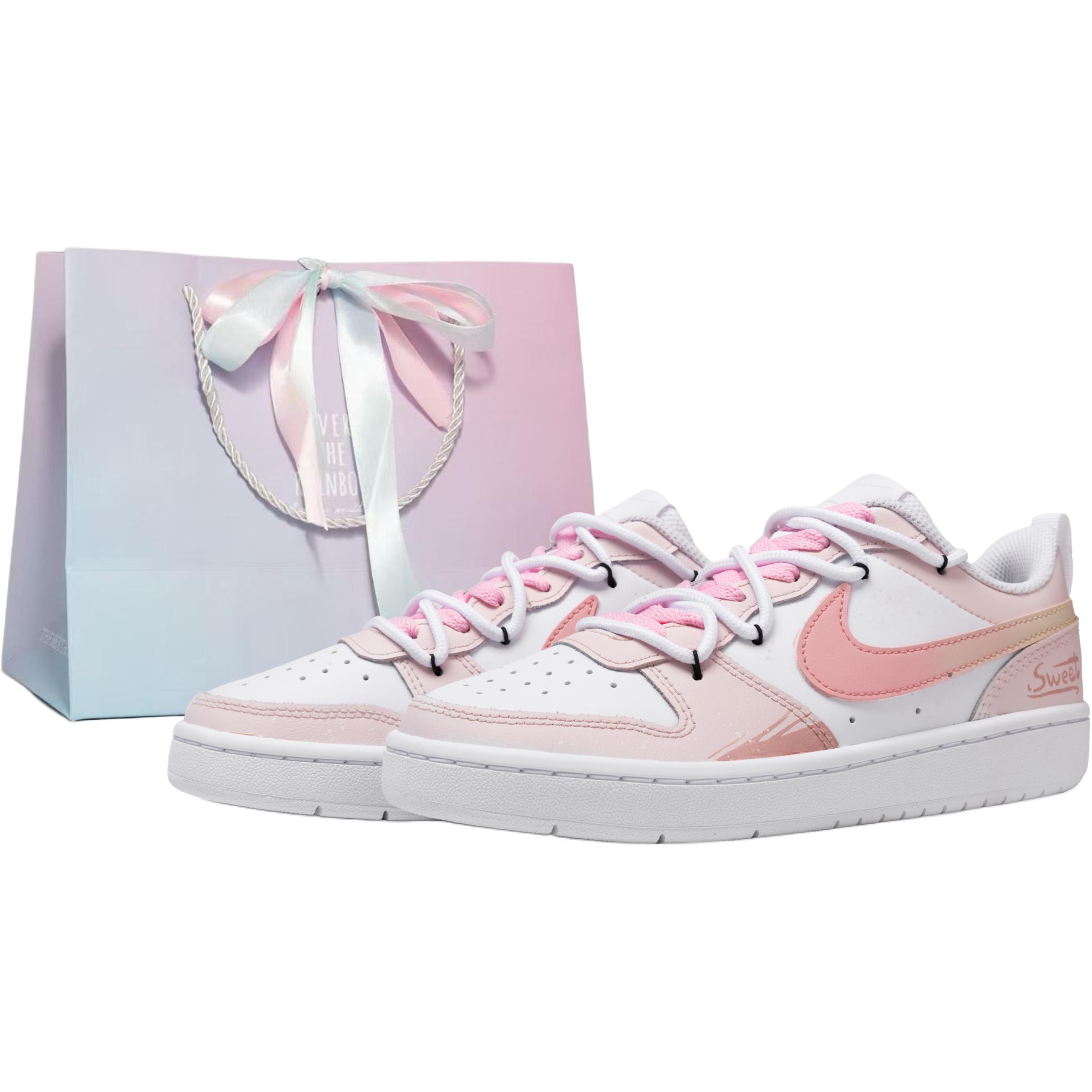 

Nike Кроссовки Court Borough 2026 Sweet Peach, Versatile Monster Leather, Slip Resistant, Cushioning, Abrasion Resistant, Low top