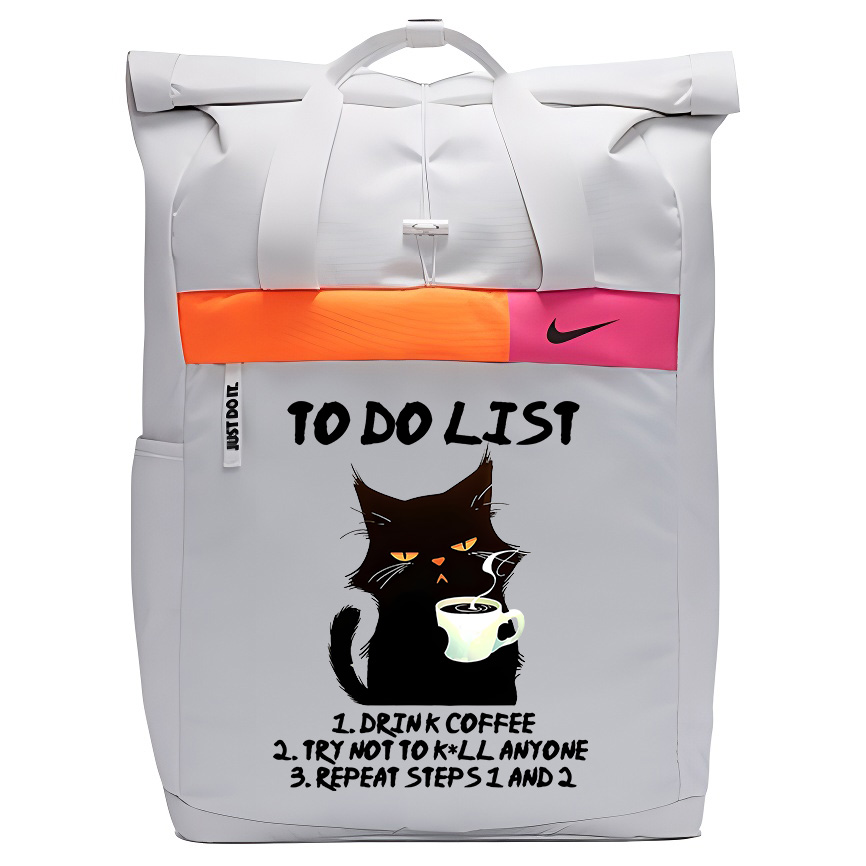 

Nike Тканевый рюкзак с принтом унисекс белый, Cat boss