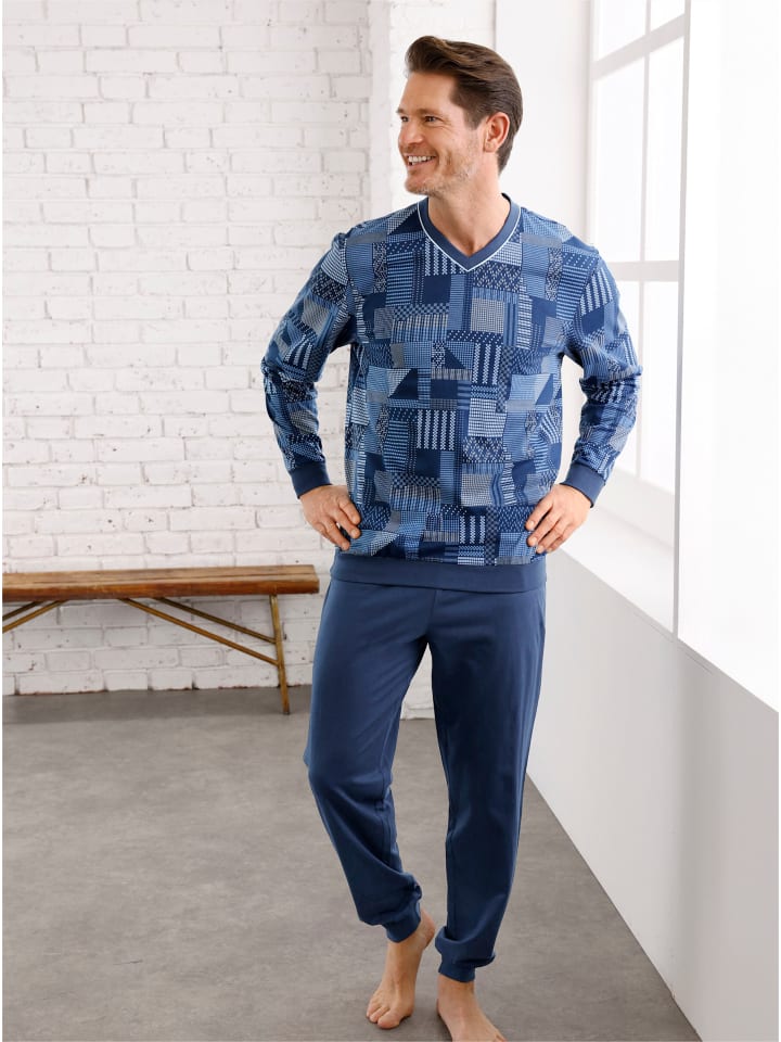 

WITT WEIDEN Пижама с принтом темно-синего и средне-синего цвета