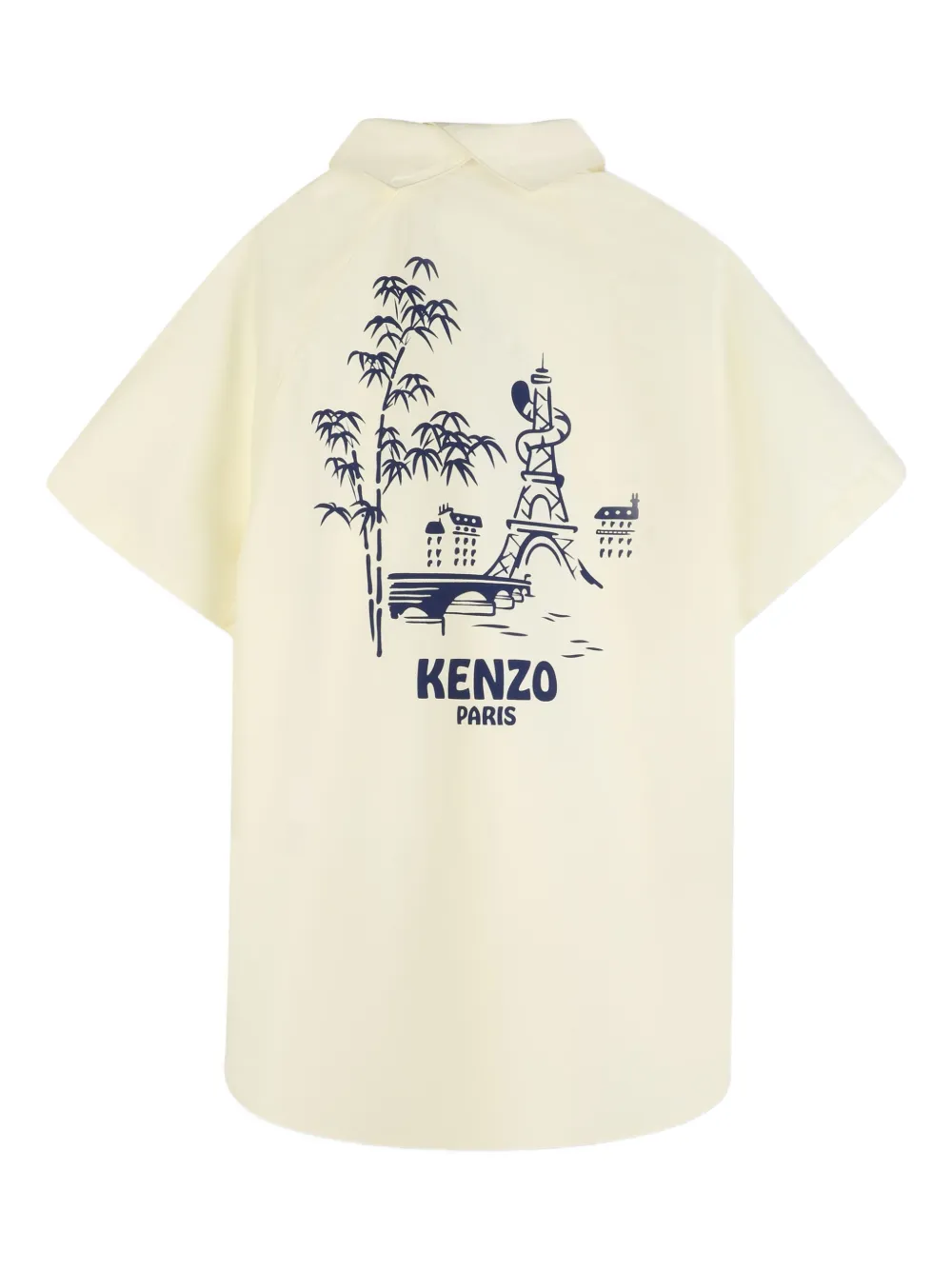 Рубашка-платье с карманами и графическим принтом Kenzo Kids, желтый — фото 2