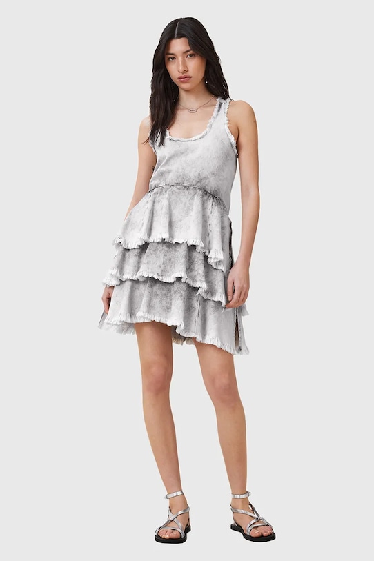 

Хлопковое платье CAVARLY Allsaints, серый