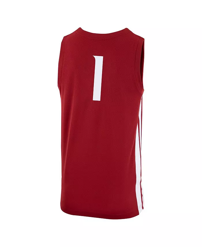 Мужская баскетбольная майка №1 Crimson Washington State Cougars с логотипом-репликой Nike — фото 2
