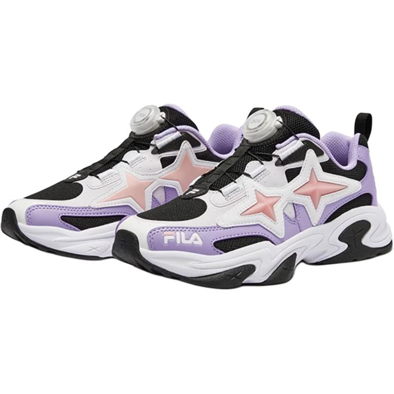 Fila Kids Детские беговые кроссовки BOA с противоскользящим износостойким покрытием, низкие, черные с фиолетовыми элементами — фото 4