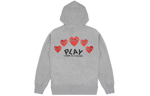 Толстовка multi heart zip up hoodie 'grey' Comme Des Garcons Play, серый — фото 2