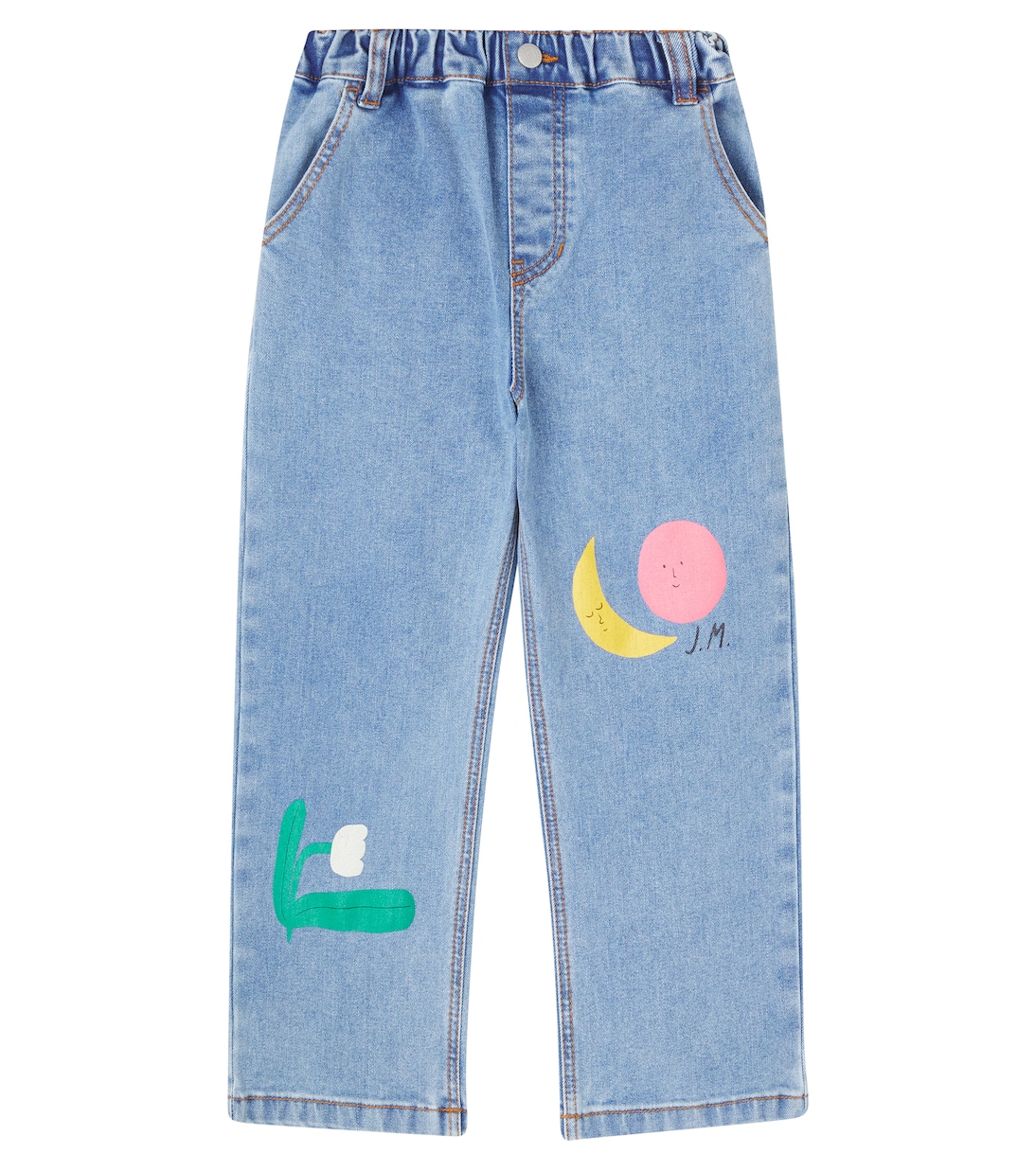 

Прямые джинсы с принтом Jellymallow, синий