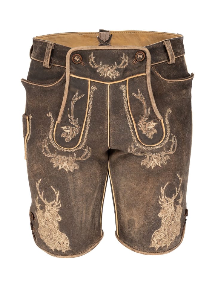 

MADDOX Кожаные брюки BRIENN коричневого цвета