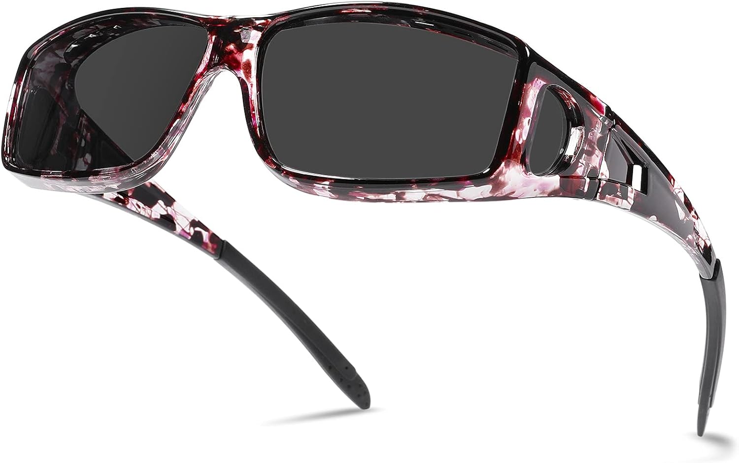 

Солнцезащитные очки NULOOQ надеваются поверх обычных очков, поляризованные линзы носятся поверх очков с диоптриями, солнцезащитные очки обтекаемой формы для мужчин и женщин, A4* Purple Floral Frame/Gray Lens Wrap Around Sunglasses