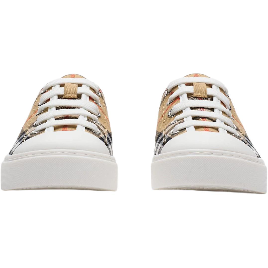 Низкие детские кожаные кроссовки Sandy Beige Kids' Burberry, [regular edition]original shoe box included — фото 4