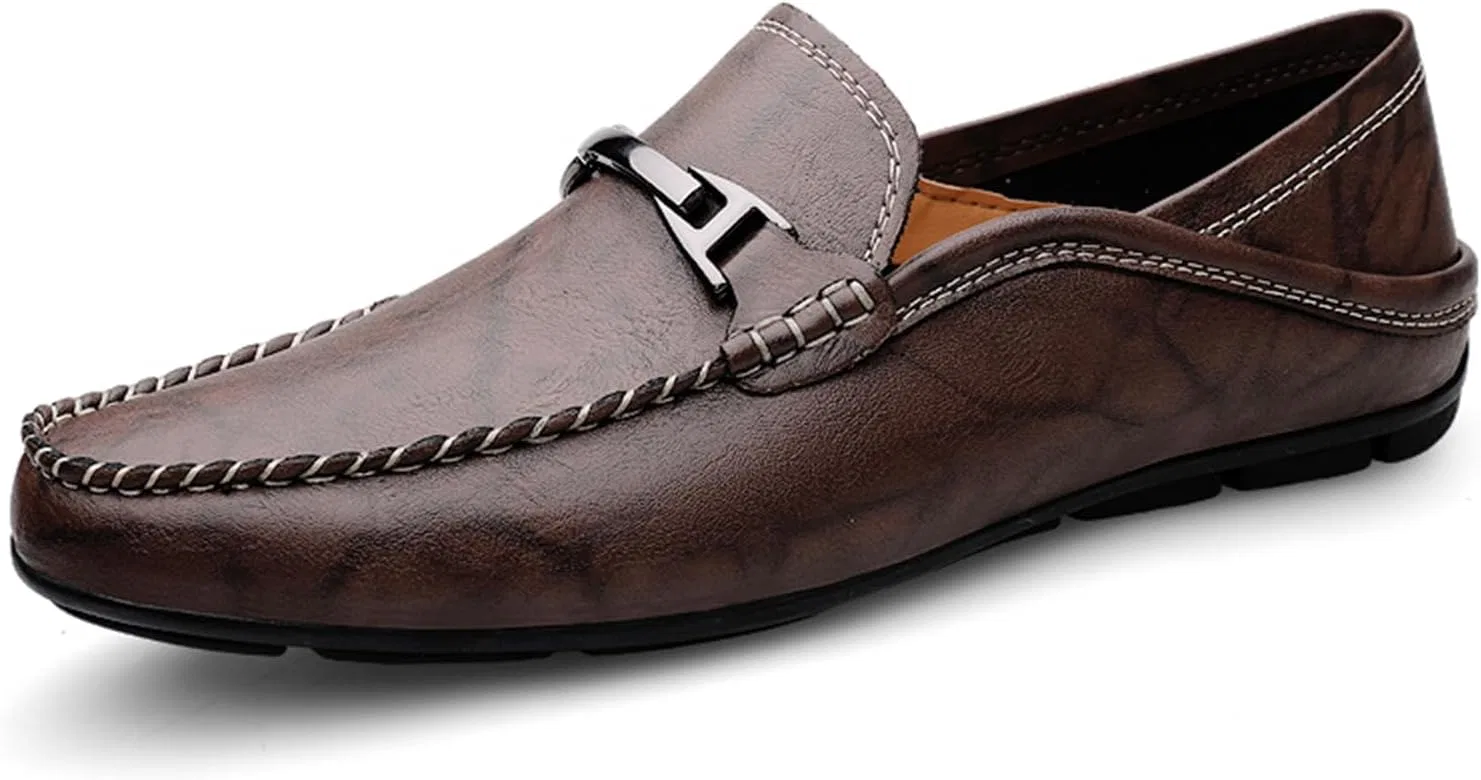 Лоферы кожаные туфли без бренда Brown Abborora