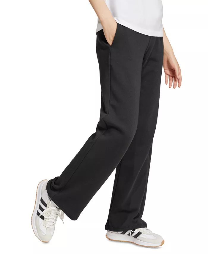 Женские брюки Essentials Feel Cozy Mid-Rise с открытым низом Adidas, черный — фото 2